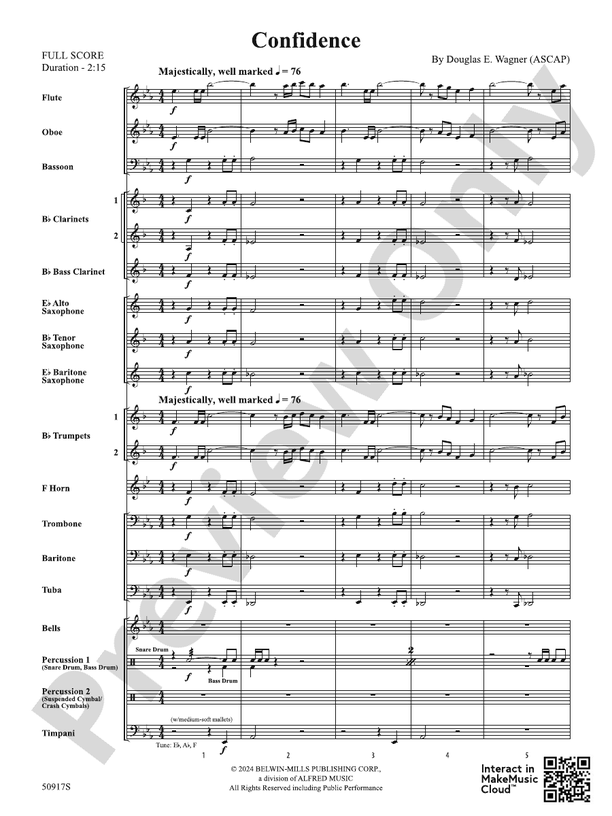 Confidence – Concert Band Conductor Score & Parts (Digital Download)