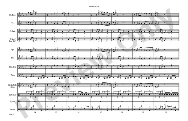 Domino – Marching Band Conductor Score & Parts (Digital Download)