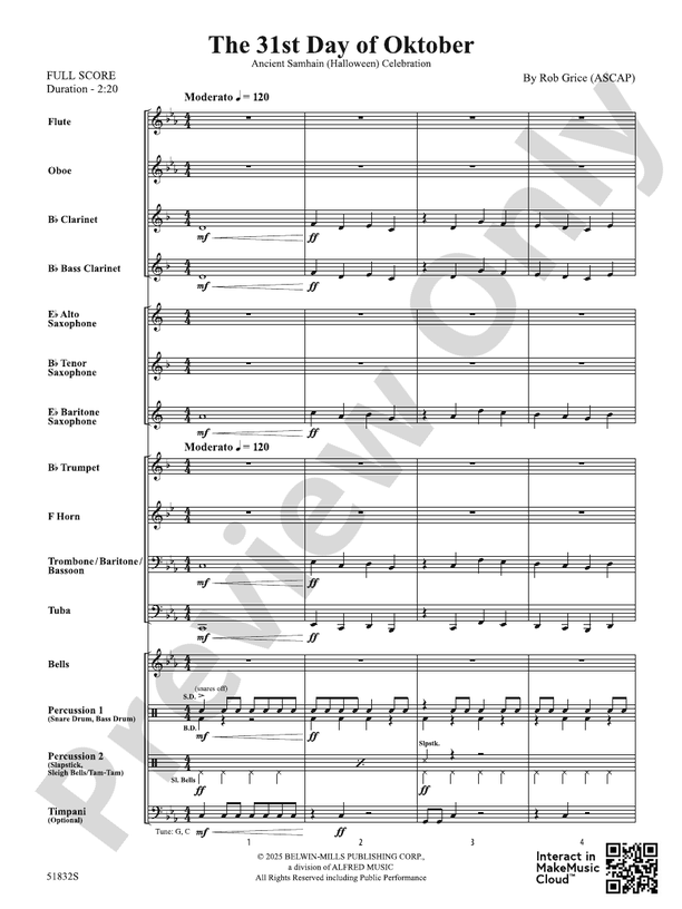 The 31st Day of Oktober - Concert Band Conductor Score & Parts(Digital Download)