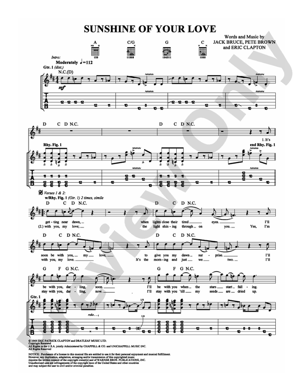 Sunshine of Your Love - Guitar TAB (Digital Download)