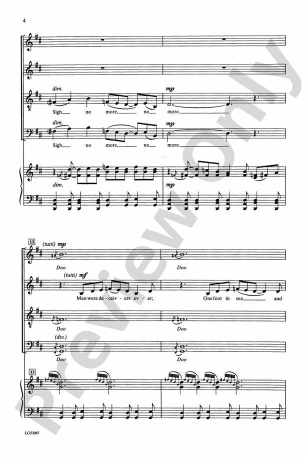 Hey, Nonny, Nonny (from Three Shakespeare Songs) – SATB Choral Octavo (Digital Download)
