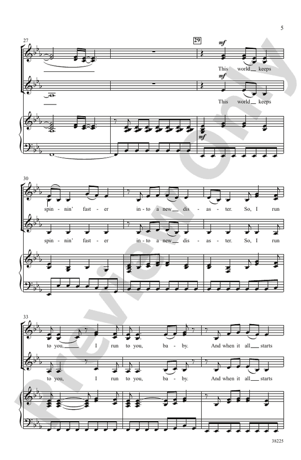 I Run to You: The Hits of Lady Antebellum – SSA Choral Octavo (Digital Download)