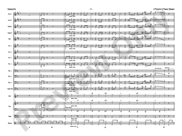 A Tribute to Tommy Dorsey - Jazz Ensemble Conductor Score & Parts(Digital Download)
