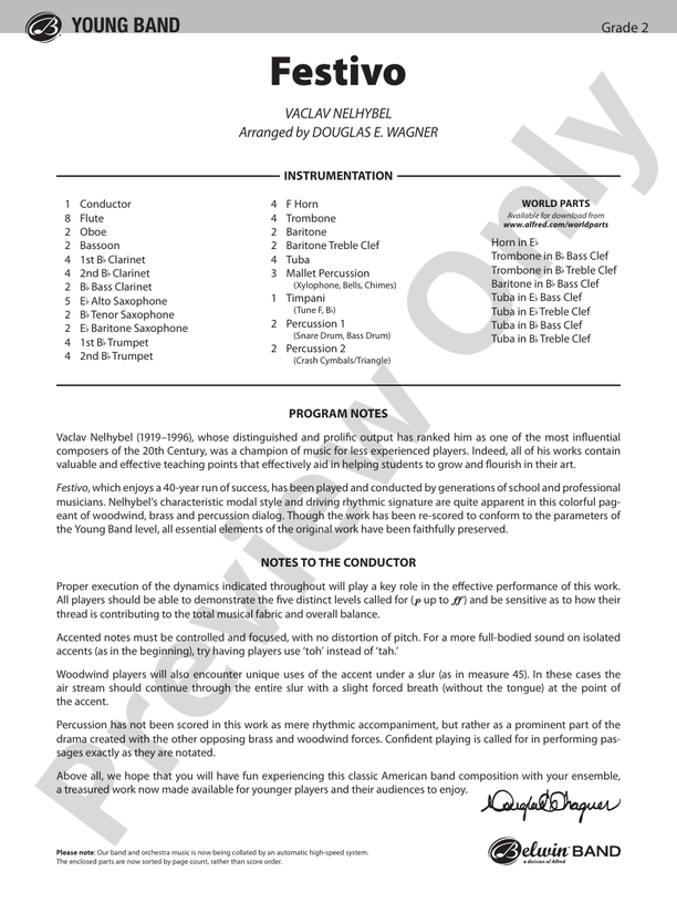 Festivo - Concert Band Conductor Score & Parts (Digital Download)