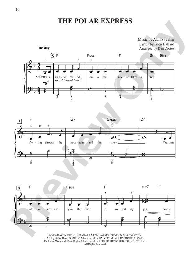 The Polar Express (from "The Polar Express") - DSM-PS-0012887 - Easy Piano (Digital Download)