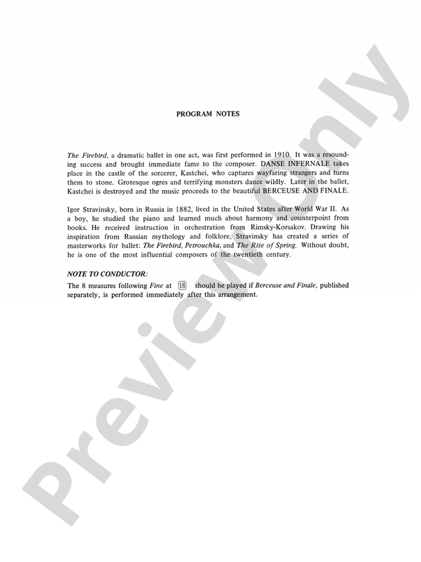 Danse Infernale – Full Orchestra Conductor Score & Parts (Digital Download)