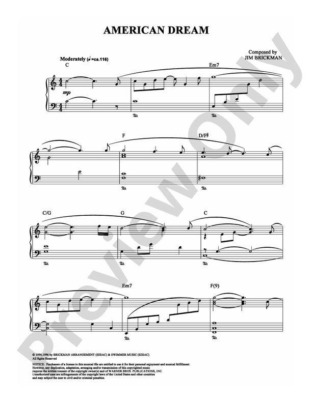 American Dream - DSM-PS-0006199 - Piano (Digital Download)