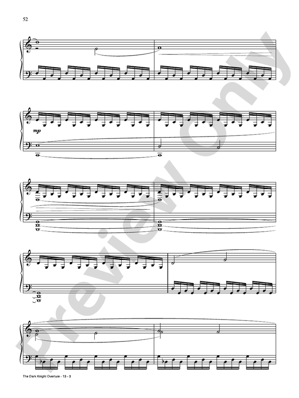 The Dark Knight Overture - Piano (Digital Download)