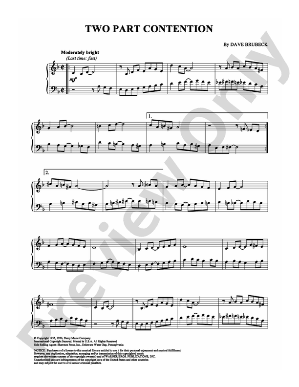 Two Part Contention - Piano (Digital Download)