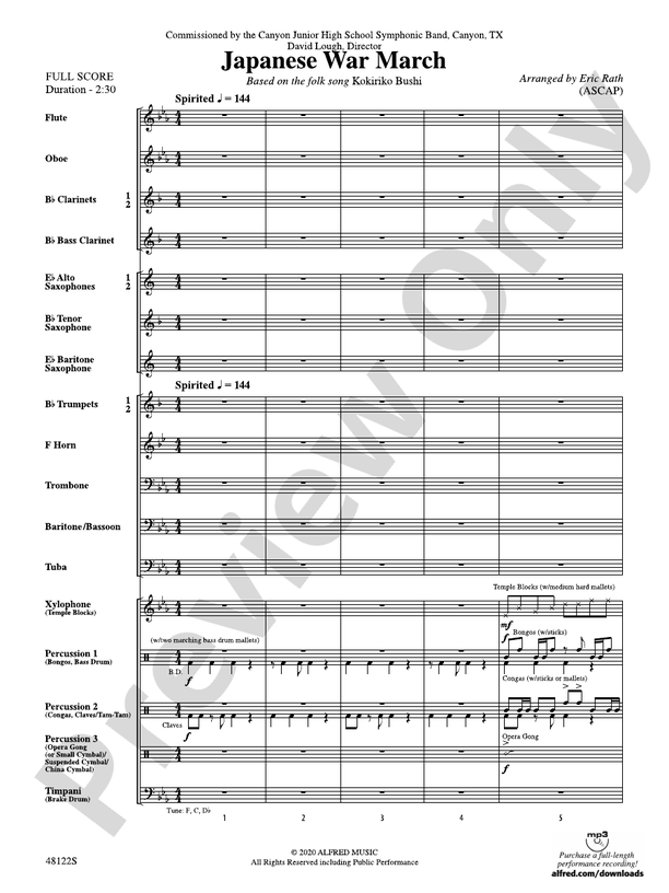 Japanese War March - Concert Band Conductor Score & Parts (Digital Download)