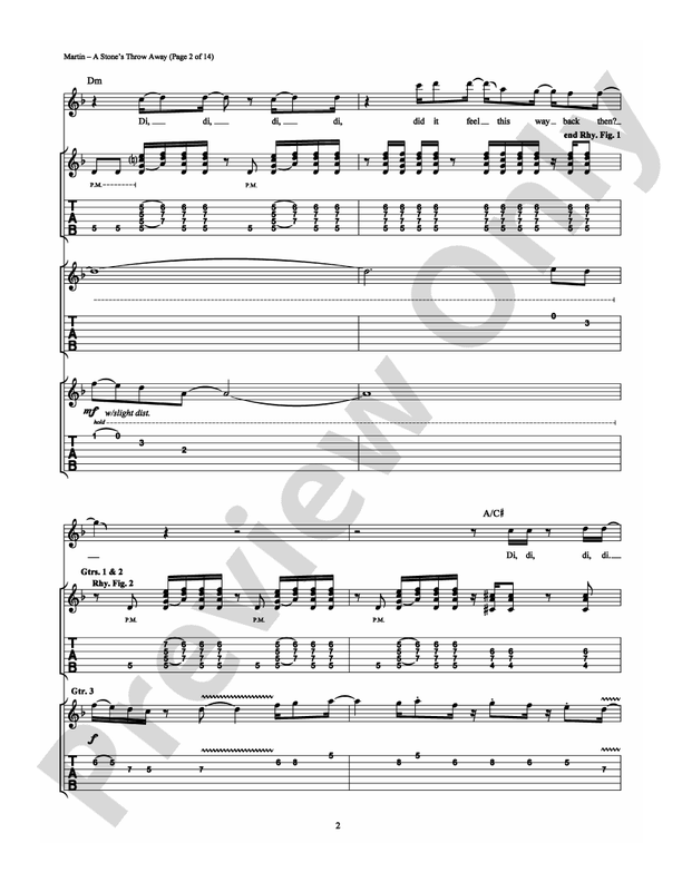 A Stone's Throw Away - Guitar TAB (Digital Download)