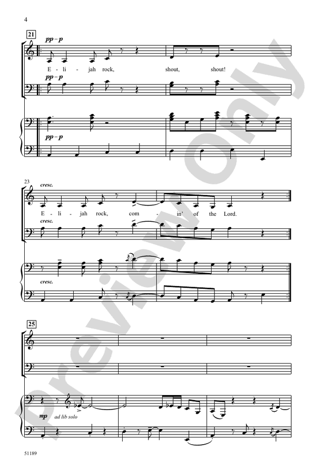 Elijah Rock - SATB Choral Octavo (Digital Download)