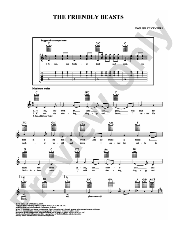 The Friendly Beasts - Guitar TAB (Digital Download)