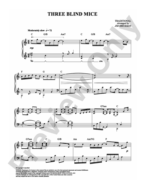 Three Blind Mice - Piano (Digital Download)