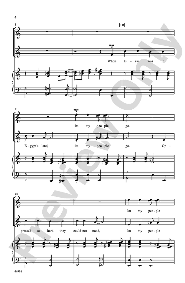 Go Down, Moses – SSA Choral Octavo (Digital Download)