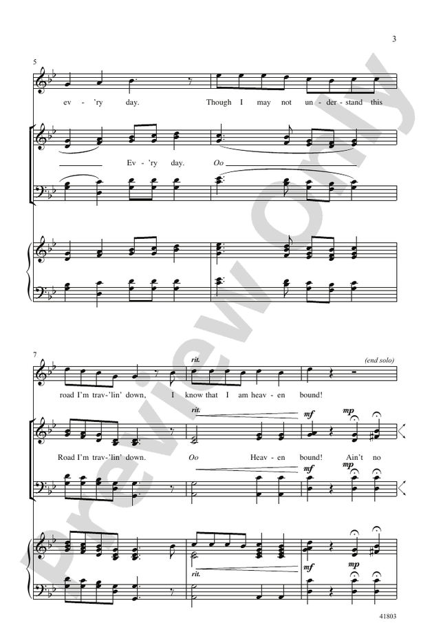 Ain't No Windin' in the Road - SATB divisi, a cappella Choral Octavo (Digital Download)