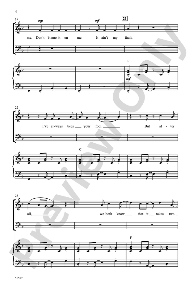 Don't Blame It on Me - SAB Choral Octavo (Digital Download)
