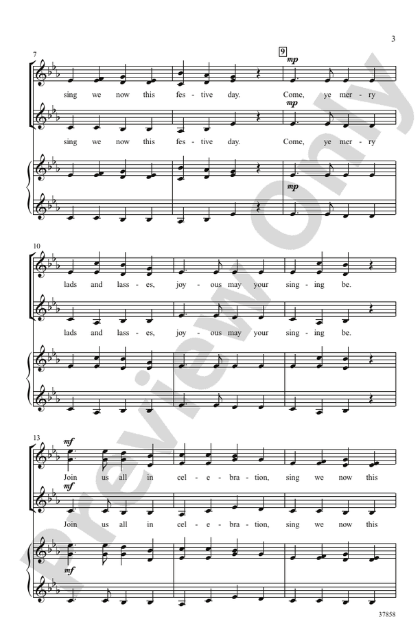 A Festive Madrigal - SSA, a cappella Choral Octavo (Digital Download)