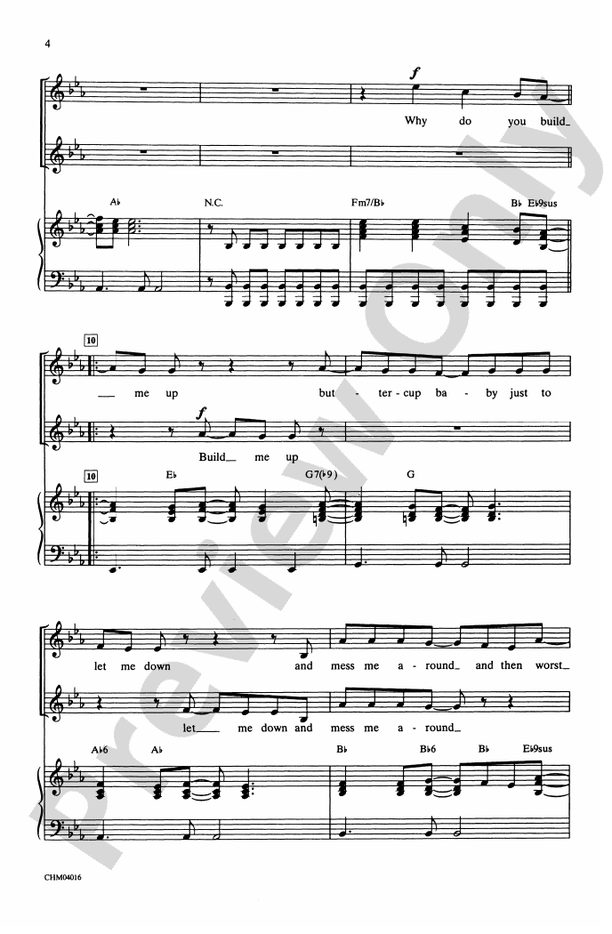 Build Me Up Buttercup - 2-Part Choral Octavo (Digital Download)