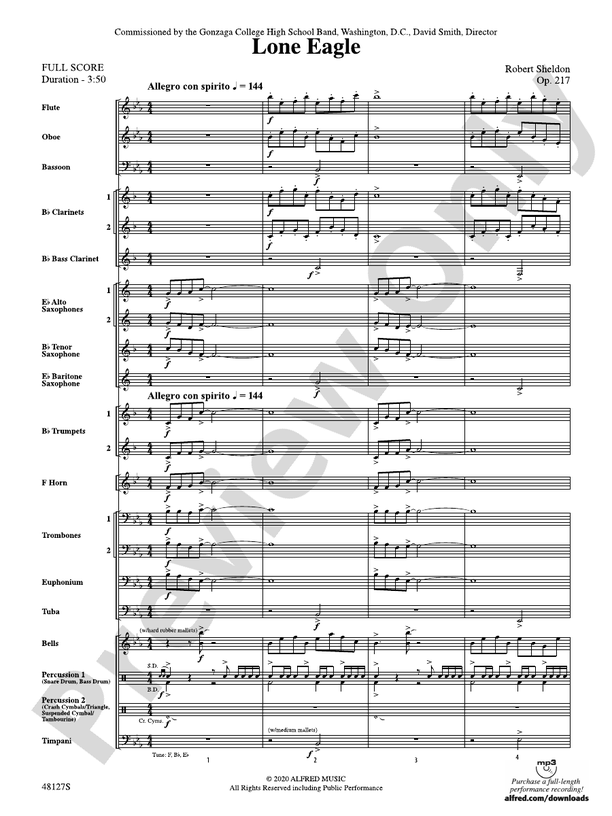 Lone Eagle - Concert Band Conductor Score & Parts (Digital Download)