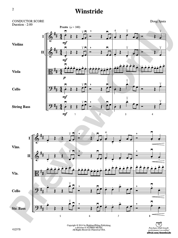 Winstride – String Orchestra Conductor Score & Parts (Digital Download)