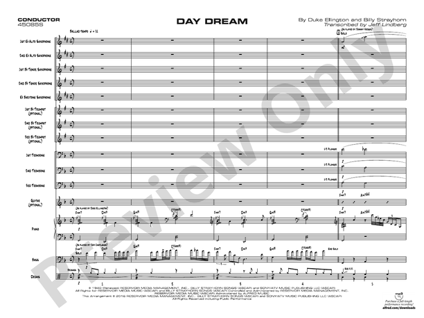 Day Dream – Jazz Ensemble Conductor Score & Parts (Digital Download)