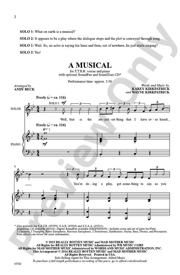 A Musical - TTBB Choral Octavo (Digital Download)