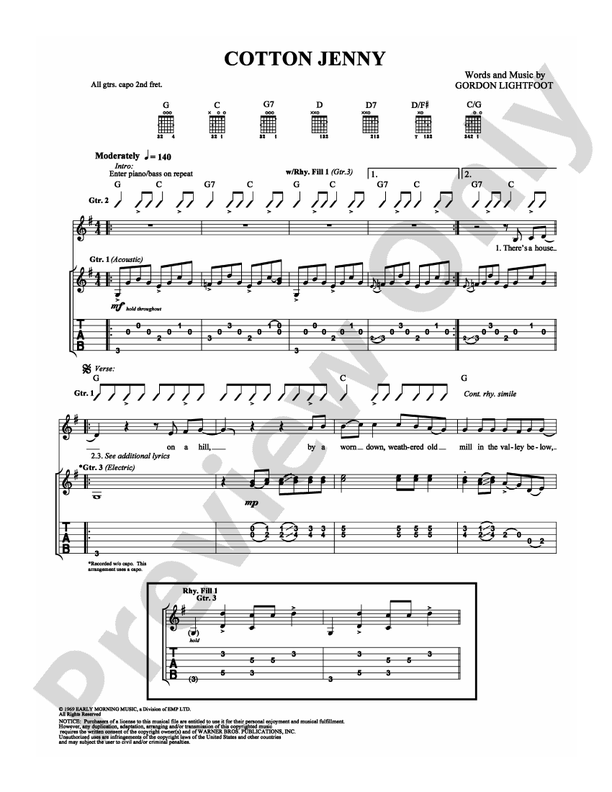 Cotton Jenny - Guitar TAB (Digital Download)