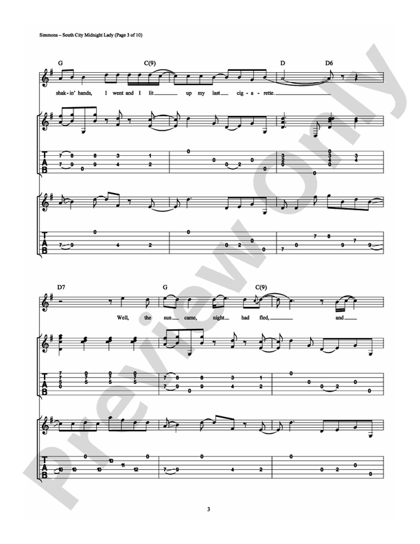 South City Midnight Lady - Guitar TAB (Digital Download)