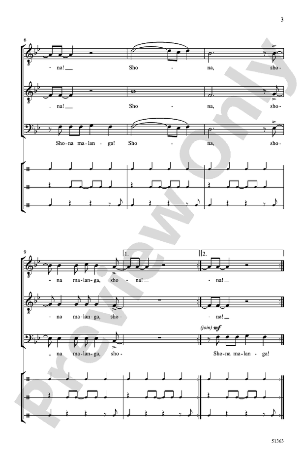 Shona Malanga - TTB A Cappella Choral Octavo (Digital Download)