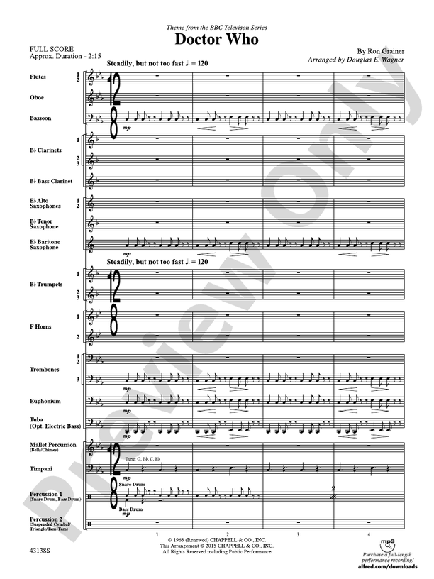 Doctor Who - Concert Band Conductor Score & Parts (Digital Download)