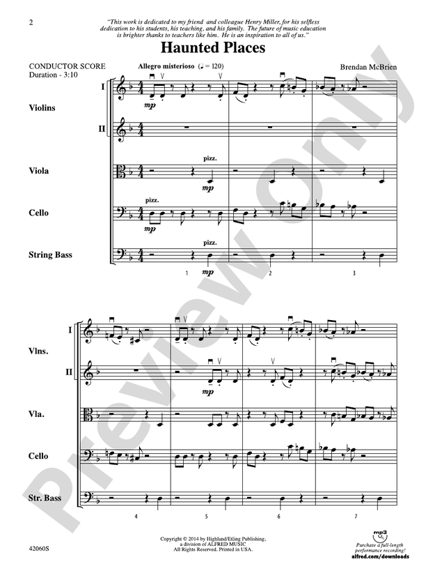 Haunted Places – String Orchestra Conductor Score & Parts (Digital Download)