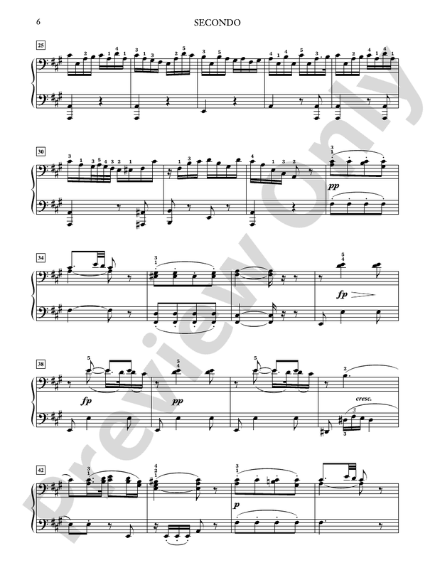 Schubert - Rondo in A Major, Opus 107, D. 951 - 1 Piano, 4 Hands (Digital Download)