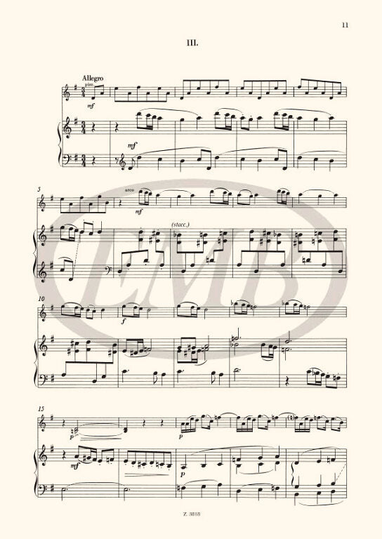 Farkas - Sonatina #3 - Violin/Piano Accompaniment EMB Z3818