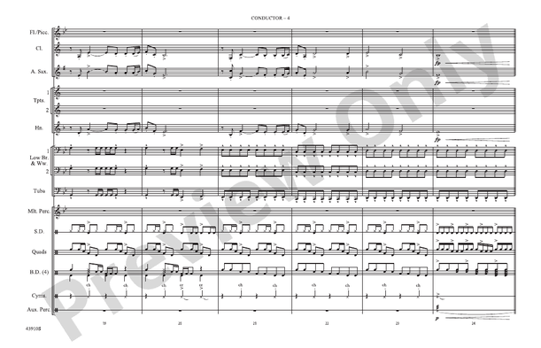 NFL Countdown Theme – Marching Band Conductor Score & Parts (Digital Download)