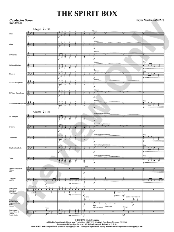 The Spirit Box - Concert Band Conductor Score & Parts (Digital Download)