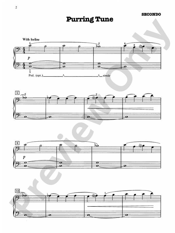 Purring Tune - 1 Piano, 4 Hands (Digital Download)