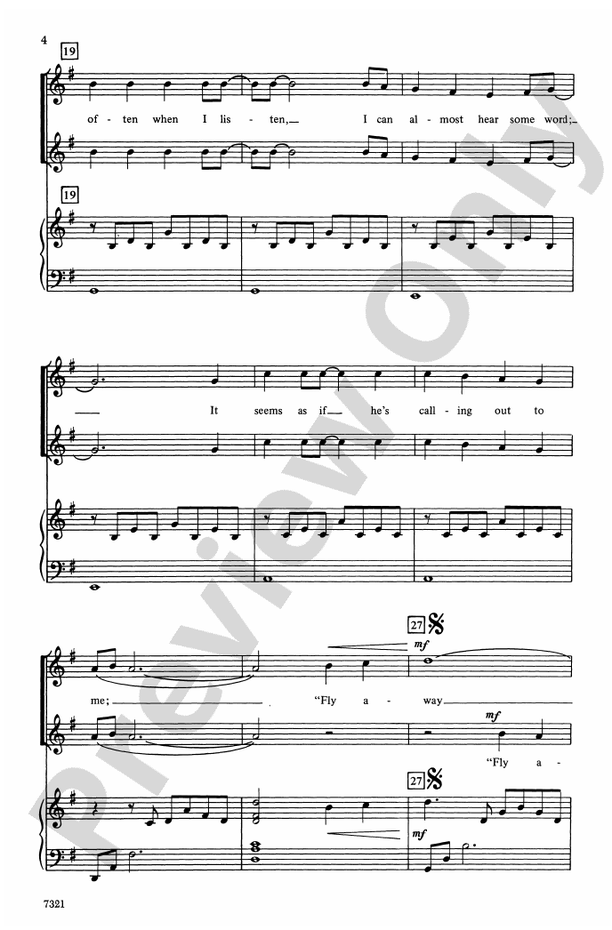 Fly Away – 2-Part Choral Octavo (Digital Download)