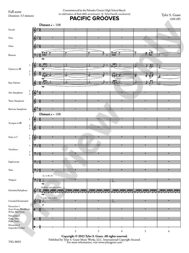 Pacific Grooves - Concert Band Conductor Score & Parts (Digital Download)