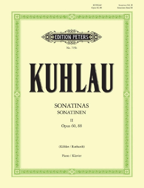 Kuhlau - Sonatinas Volume 2 Op 60 88 - Piano Solo Peters EP715B