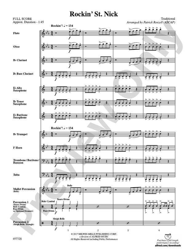 Rockin' St. Nick - Concert Band Conductor Score & Parts (Digital Download)