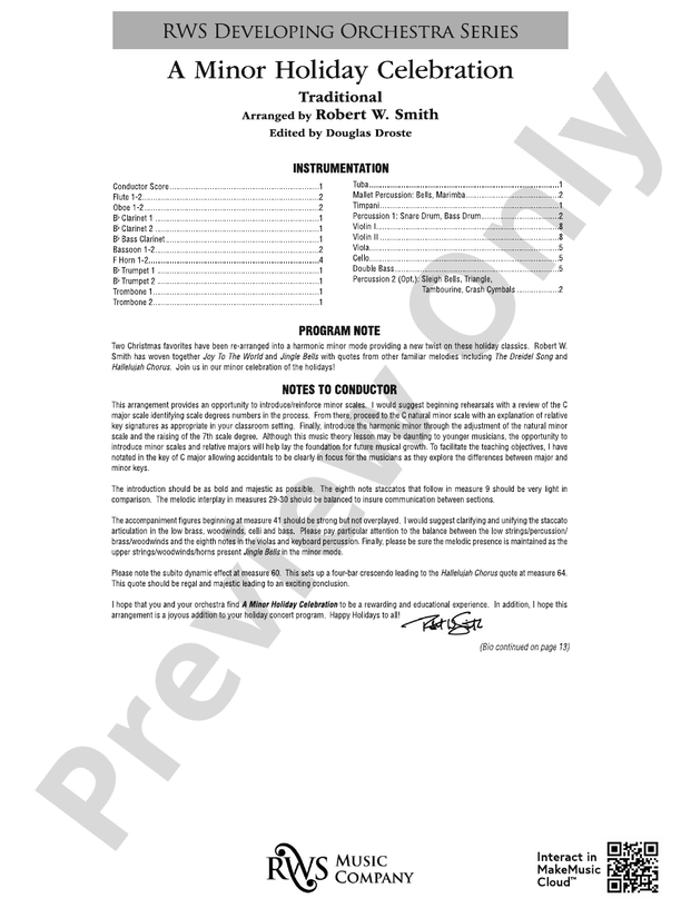 A Minor Holiday Celebration - Full Orchestra Conductor Score & Parts (Digital Download)