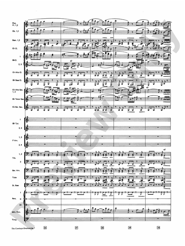 The Cowboys (Grade 4) - Concert Band Conductor Score & Parts (Digital Download)