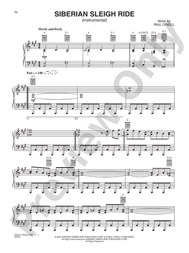 Siberian Sleight Ride - DSM-PS-0010909 - Piano (Digital Download)