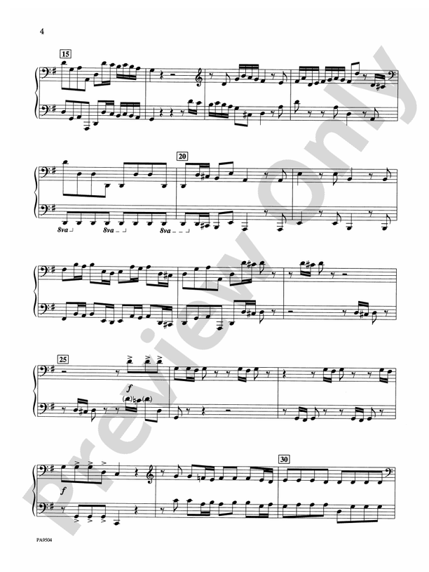 Brandenburg Concerto No. 3 (First Movement) - 2 Pianos, 8 Hands (Digital Download)