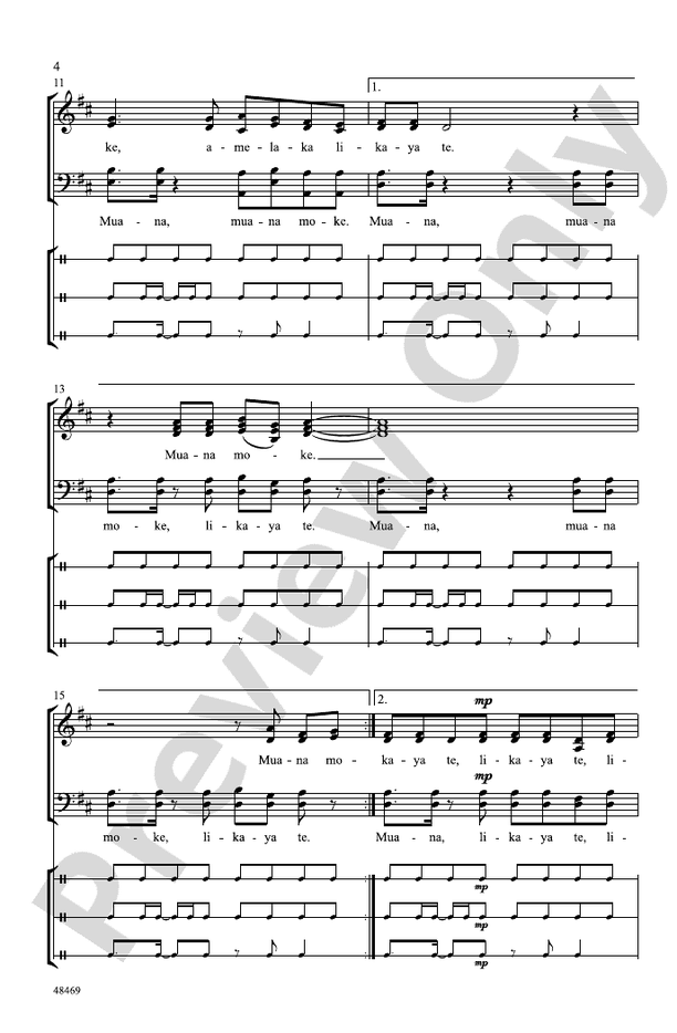 Muana Moke – SATB a cappella Choral Octavo (Digital Download)