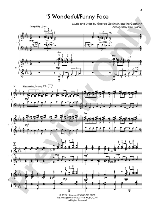 Four Songs by George Gershwin - 2 Pianos, 4 Hands (Digital Download)