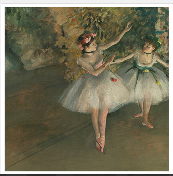 Greeting Card Two Dancers on a Stage Ballet