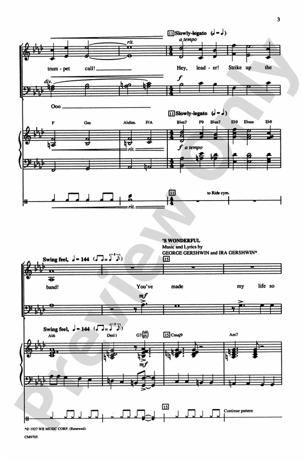 Gershwin Showcase – 3-Part Mixed Choral Octavo (Digital Download)