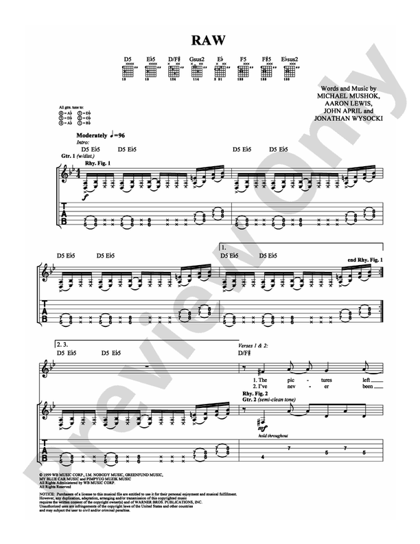 Raw - Guitar TAB (Digital Download)
